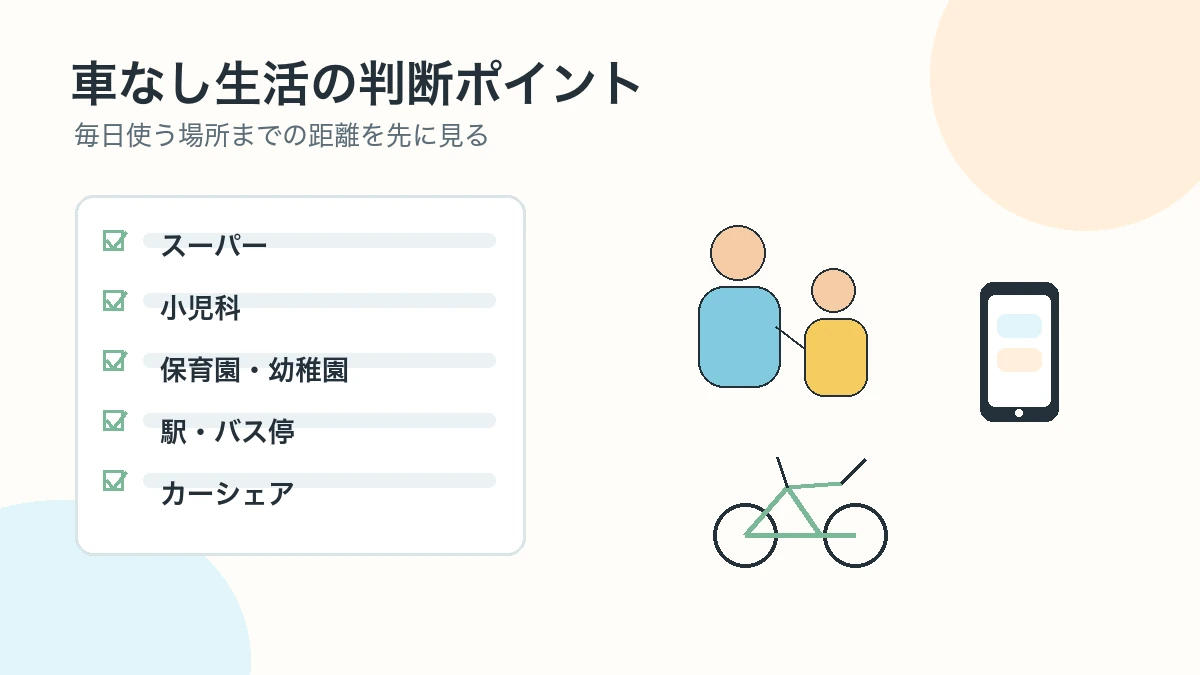 車なし子育てで暮らしやすい生活圏のチェックポイント